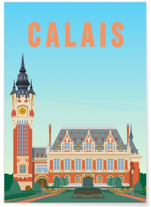 Affiche illustration de la ville de Calais