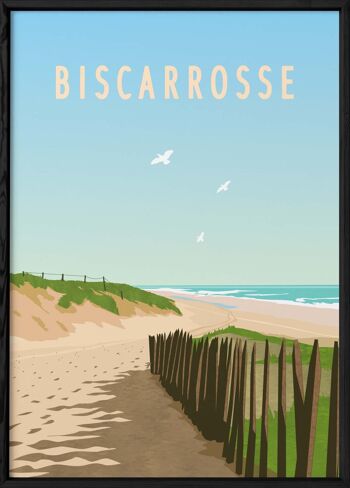 Affiche illustration de la ville de Biscarrosse 3