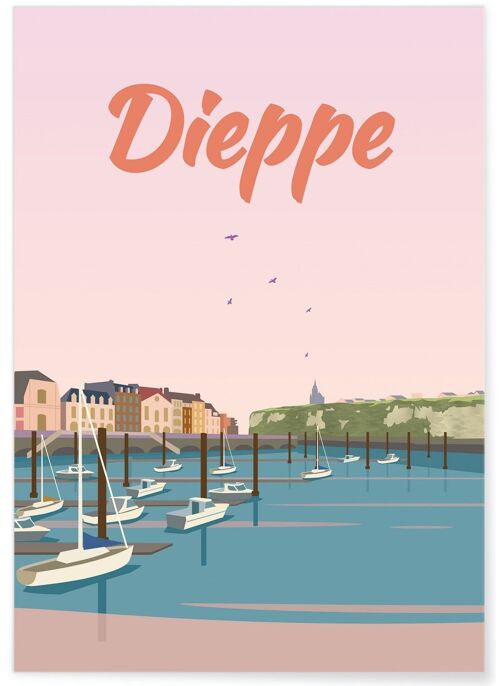 Affiche illustration de la ville de Dieppe