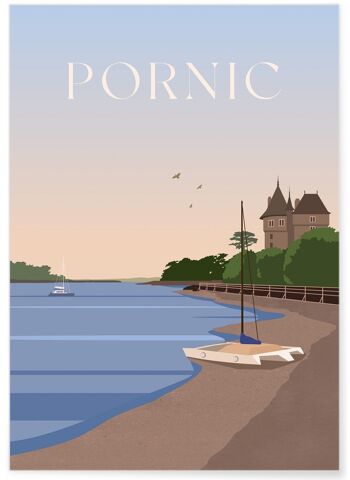 Affiche illustration de la ville de Pornic 1