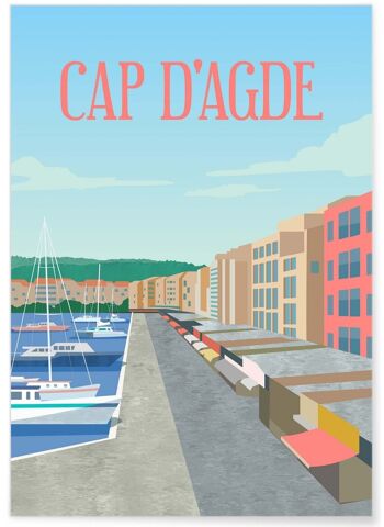 Affiche illustration de la ville du Cap d'Agde 1