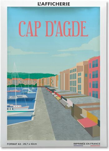 Affiche illustration de la ville du Cap d'Agde 2