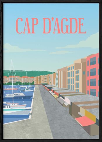 Affiche illustration de la ville du Cap d'Agde 3