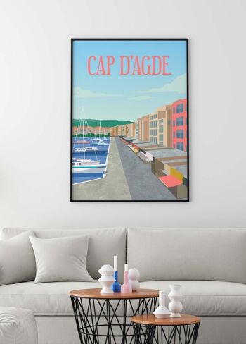 Affiche illustration de la ville du Cap d'Agde 4