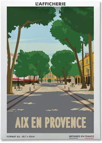 Affiche illustration de la ville d'Aix-en-Provence 2