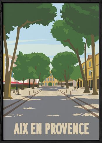 Affiche illustration de la ville d'Aix-en-Provence 3