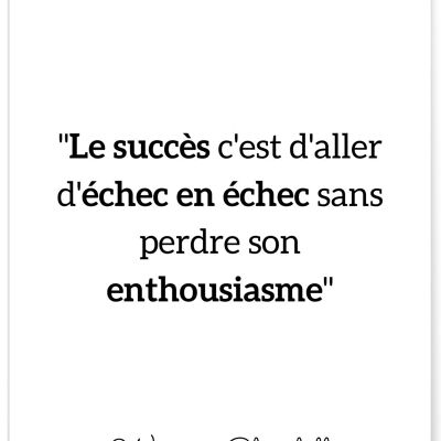 Cita del cartel Winston Churchill "El éxito va..."