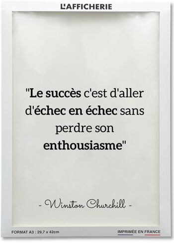 Affiche citation Winston Churchill "Le succès c'est aller..." 2