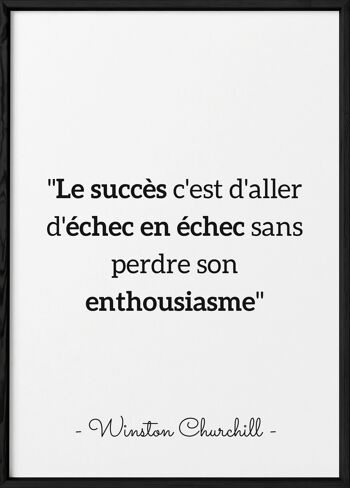 Affiche citation Winston Churchill "Le succès c'est aller..." 3