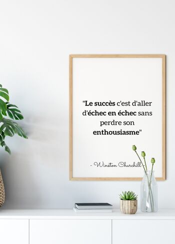 Affiche citation Winston Churchill "Le succès c'est aller..." 4