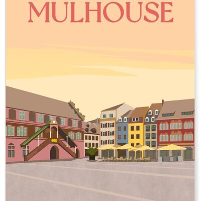 Illustrationsplakat der Stadt Mulhouse