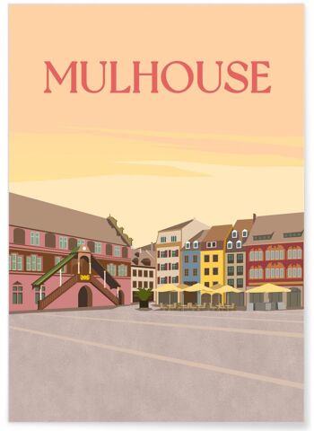 Affiche illustration de la ville de Mulhouse 1