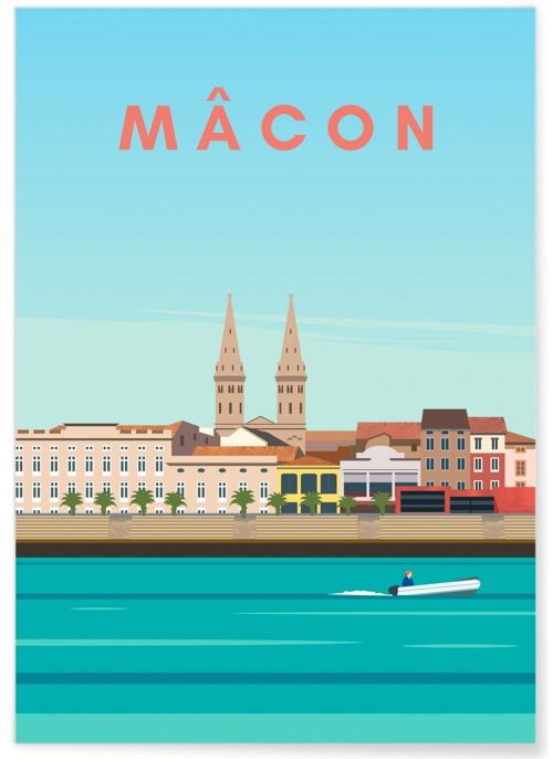 Affiche illustration de la ville de Mâcon