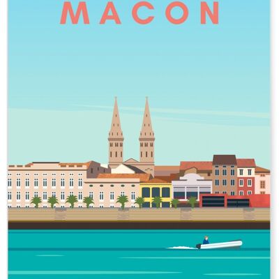 Affiche illustration de la ville de Mâcon
