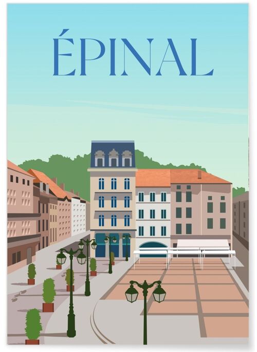 Affiche illustration de la ville d'Épinal