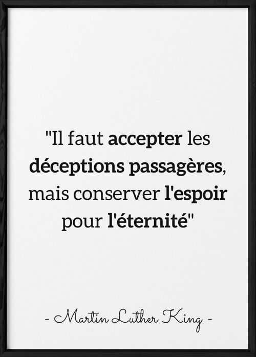 Affiche citation Martin Luther King "Il faut accepter..."