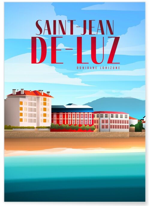 Affiche illustration de la ville de Saint-Jean-de-Luz