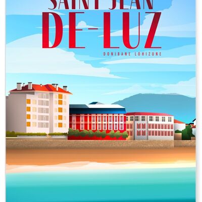 Affiche illustration de la ville de Saint-Jean-de-Luz