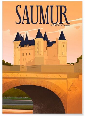 Affiche illustration de la ville de Saumur 1