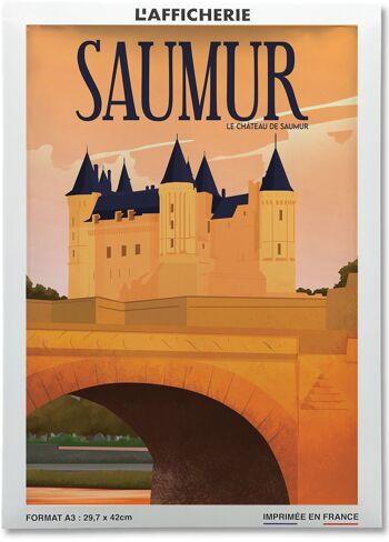 Affiche illustration de la ville de Saumur 2