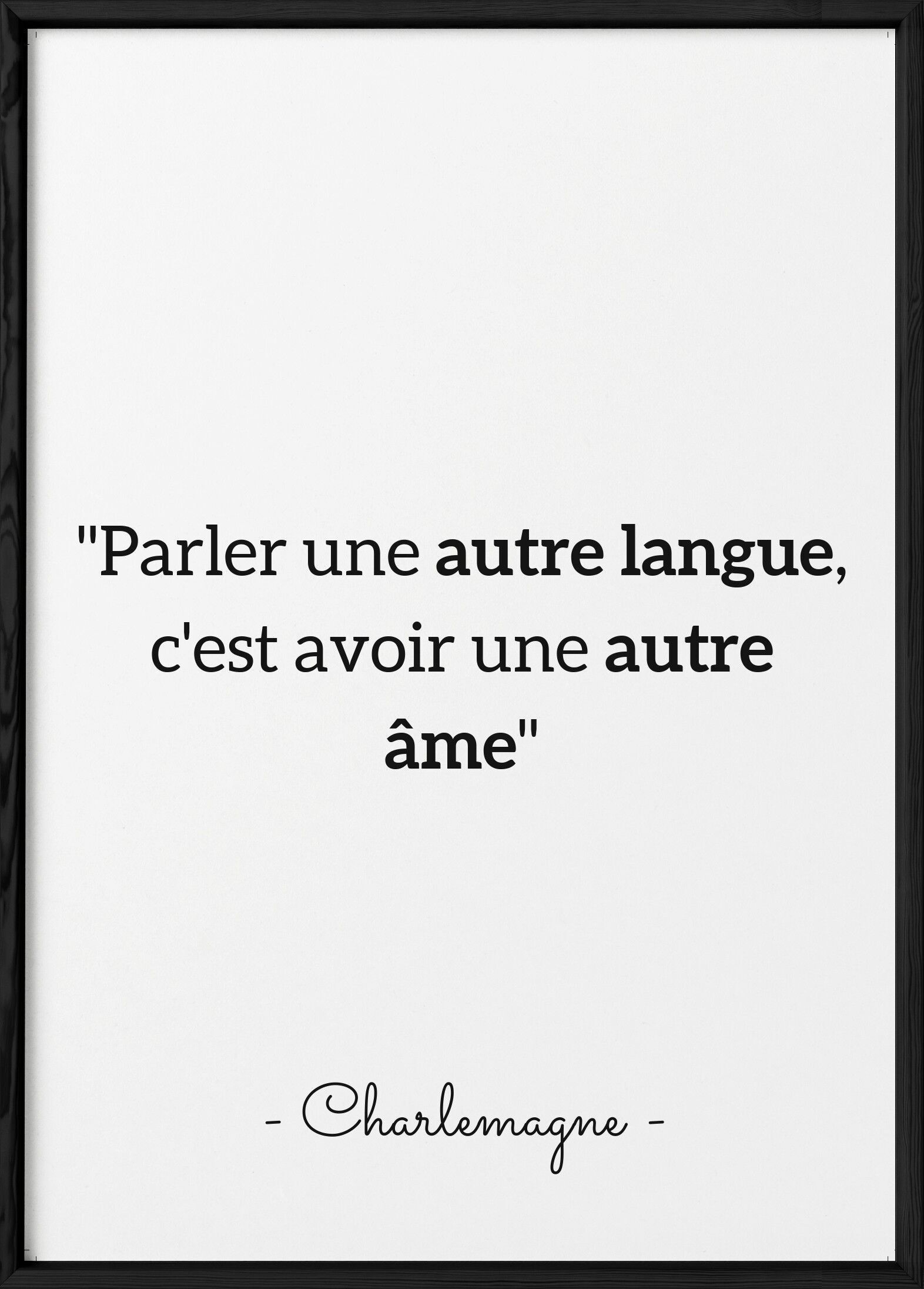 Cartel de cita de Carlomagno "Habla otro idioma..."