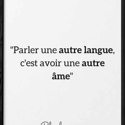 Cartel de cita de Carlomagno "Habla otro idioma..."