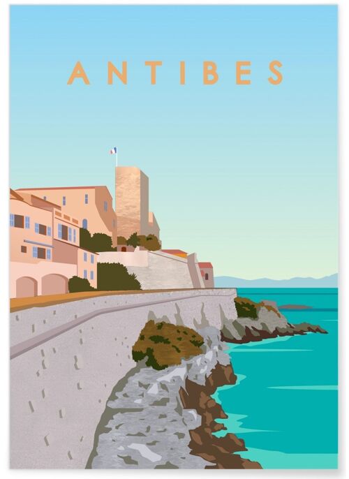 Affiche illustration de la ville d'Antibes