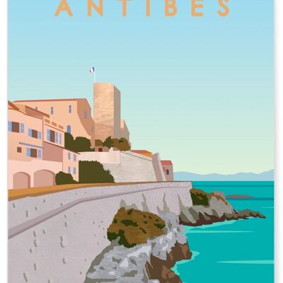 Illustrationsplakat der Stadt Antibes
