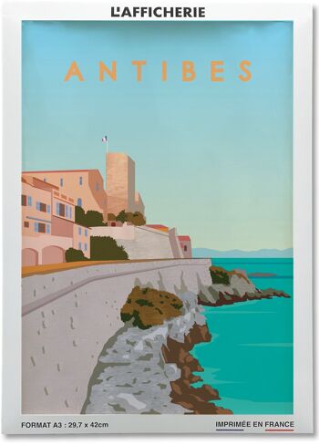 Affiche illustration de la ville d'Antibes 2