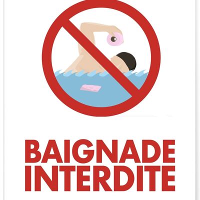 Póster Prohibido bañarse en los baños - humor