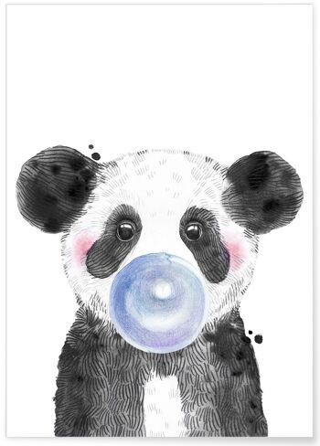 Affiche Bulle de Panda Bleue 4