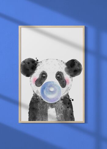 Affiche Bulle de Panda Bleue 1