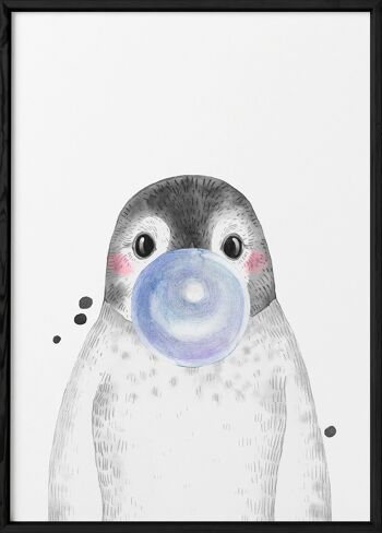 Affiche Bulle de Pingouin Bleue 3