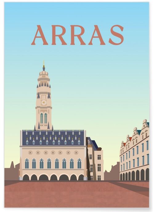 Affiche illustration de la ville d'Arras