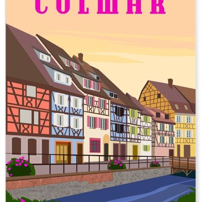Illustrationsplakat der Stadt Colmar