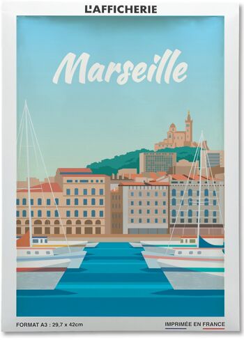 Affiche illustration de la ville de Marseille - 2 2