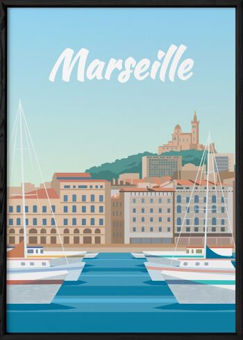 Affiche illustration de la ville de Marseille - 2 3