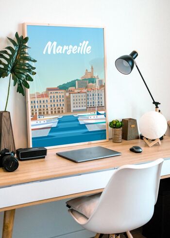 Affiche illustration de la ville de Marseille - 2 4