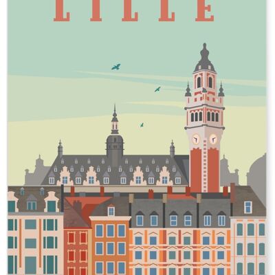 Illustrationsplakat der Stadt Lille - 2