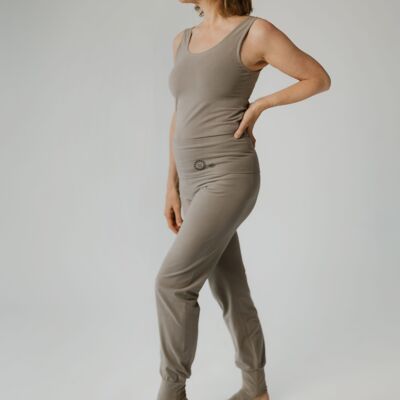 Pantalones de yoga de algodón orgánico - Bee Pants - roble castaño