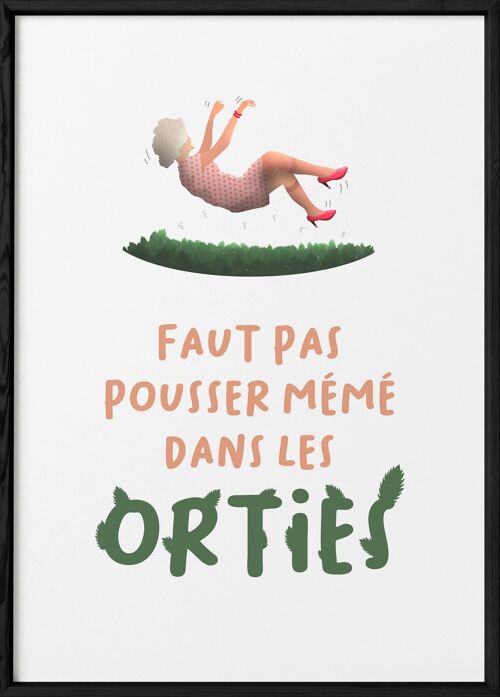 Affiche "Faut pas pousser mémé dans les orties"