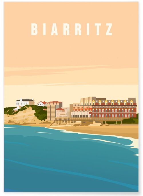 Affiche illustration de la ville de Biarritz - 2
