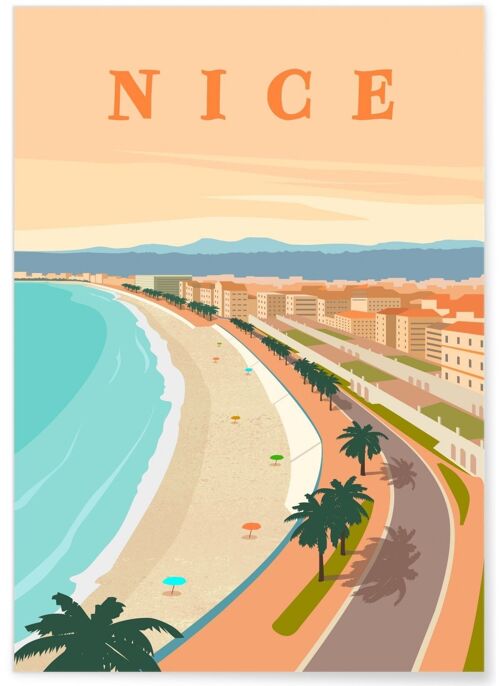 Affiche illustration de la ville de Nice