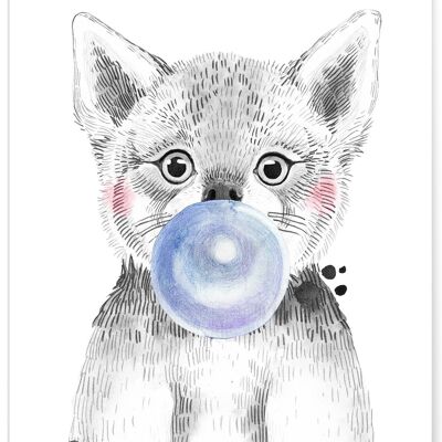 Blue wolf bubble