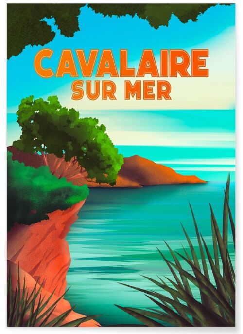Affiche illustration de la ville de Cavalaire-sur-Mer
