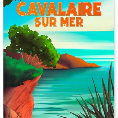 Affiche illustration de la ville de Cavalaire-sur-Mer