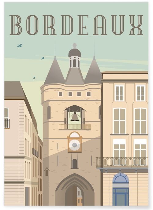 Affiche illustration de la ville de Bordeaux - 2