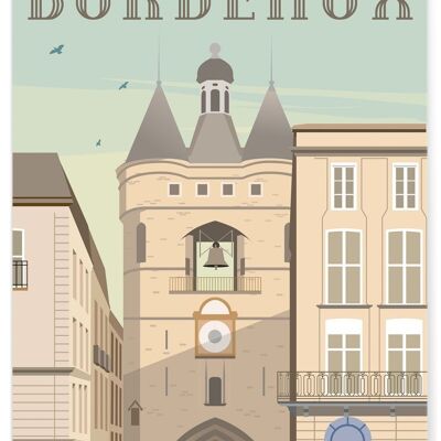Affiche illustration de la ville de Bordeaux - 2