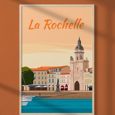Illustration poster of the city of La Rochelle - 2