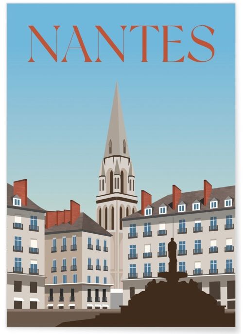 Affiche illustration de la ville de Nantes - 2
